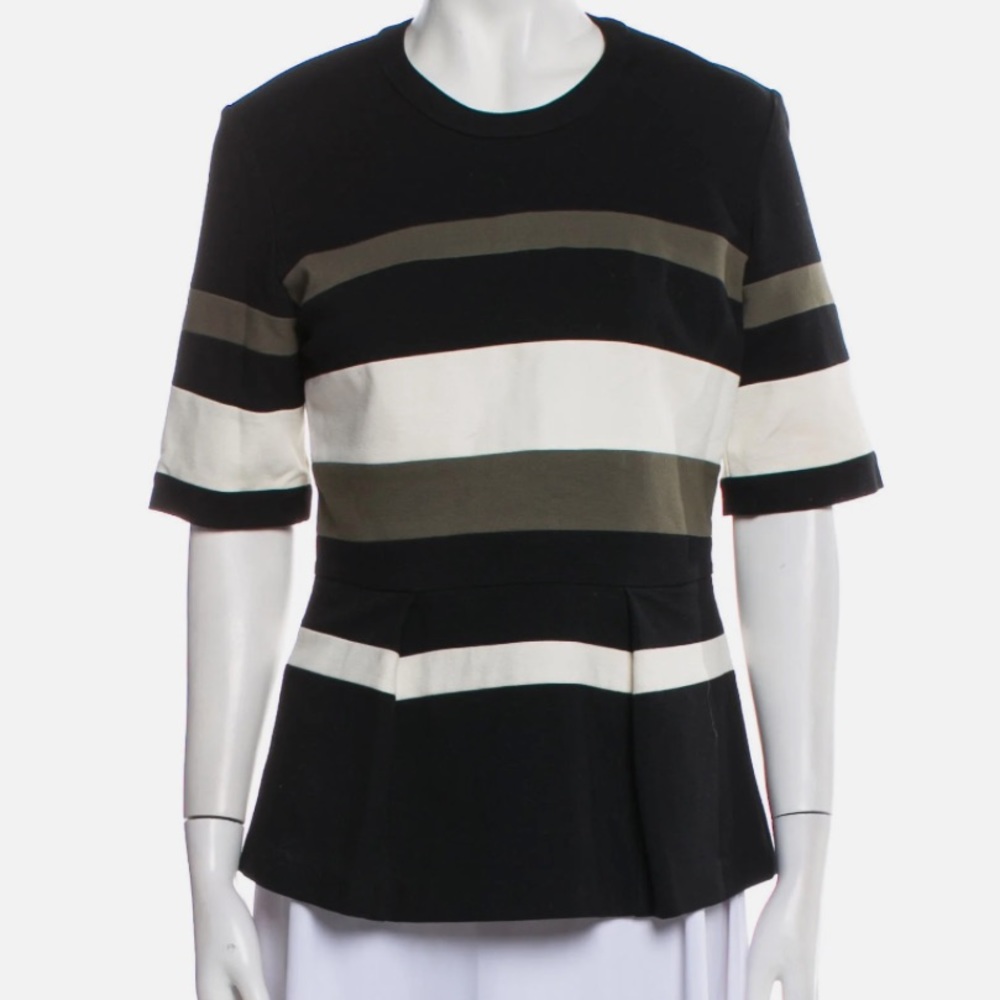 3.1 Phillip Lim Peplum Striped Top - heavy stretch knit